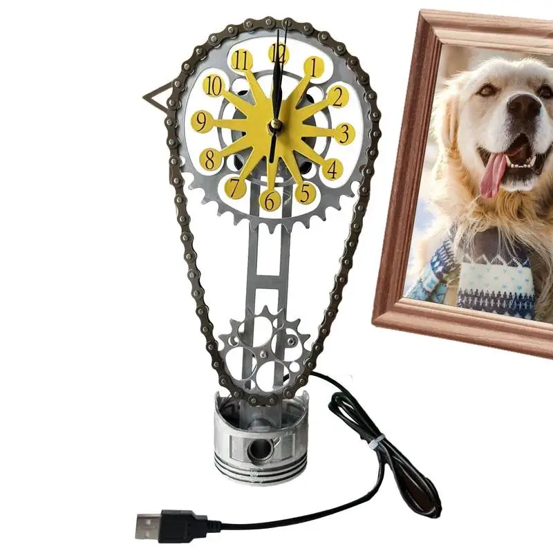 

Часы с вращающейся шестерней, металлические часы с вращающейся шестерней, модульный дизайн, аксессуары для украшения дома, общежитий, школ, офисов