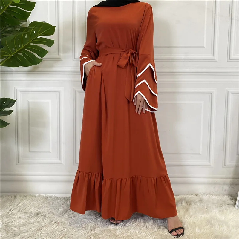 

Ethnic Women Long Dress Spring Autumn Long Sleeve Abaya Arab Islamic Ramadan Muslim Middle East Maxi Robe Jilbab Dubai Kaftan