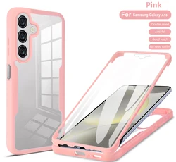 360 Full Body Shockproof Case with Front Screen Protection - Plastic (Pink)