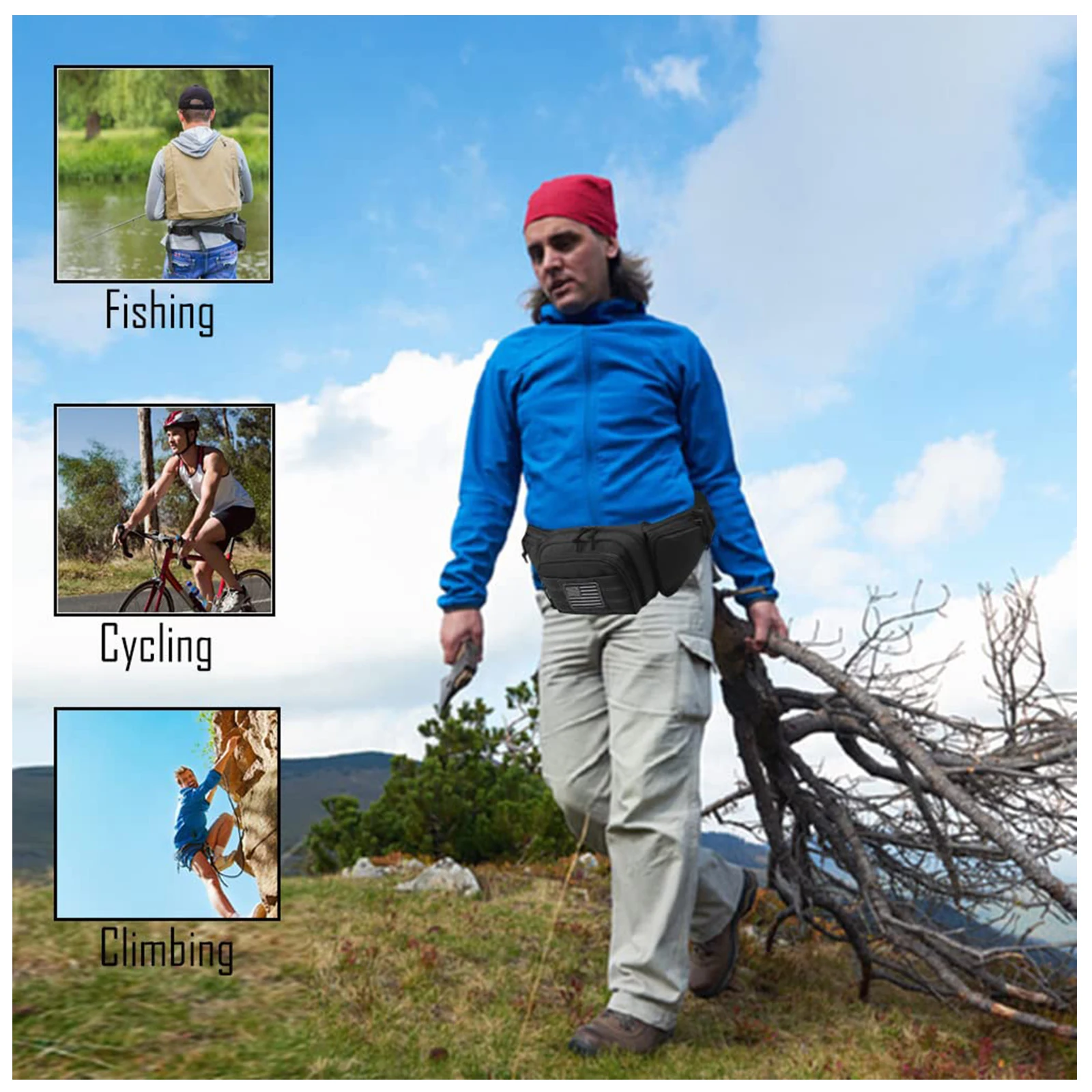 Waterproof Nylon Tactical Fanny Pack for Men and Women