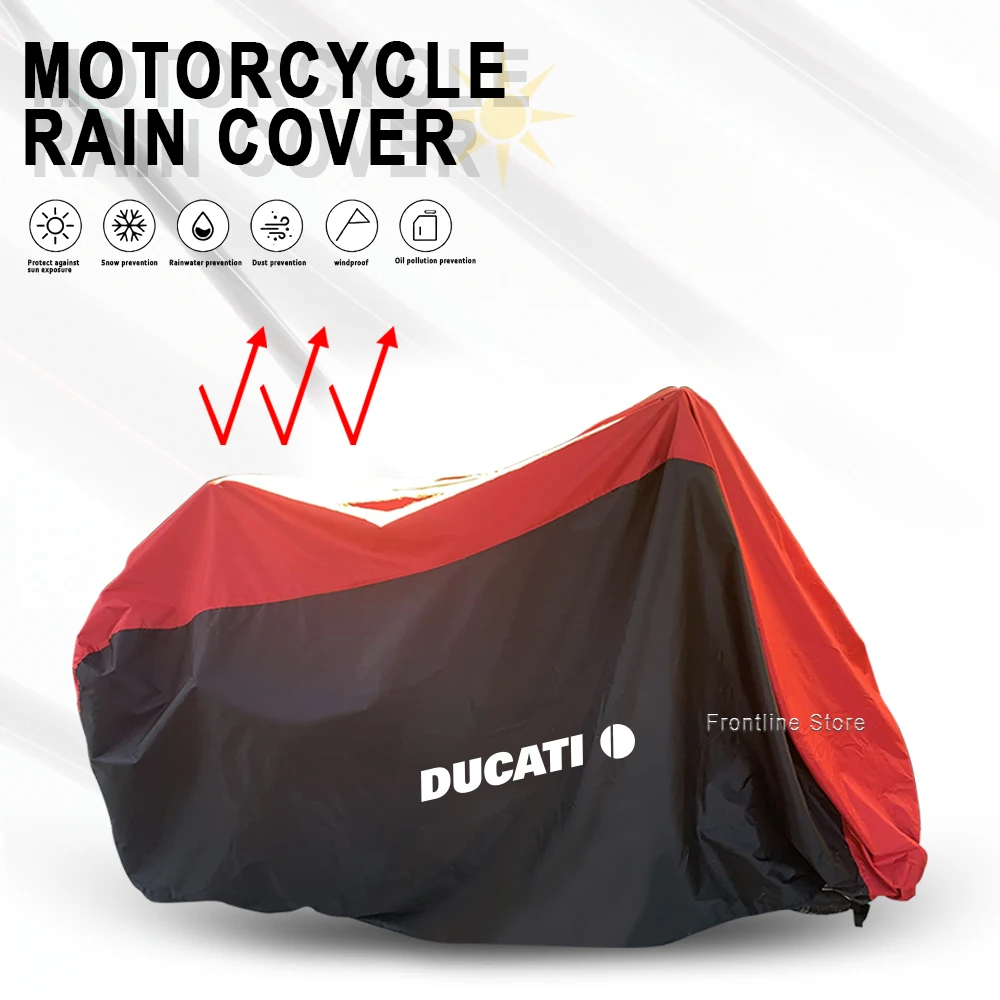 

For Multistrada 950 1100 1260 1200 S Sport Grand Tour Motorcycle Outdoor Dust Rain Snow and Waterproof Universal Rain Cover
