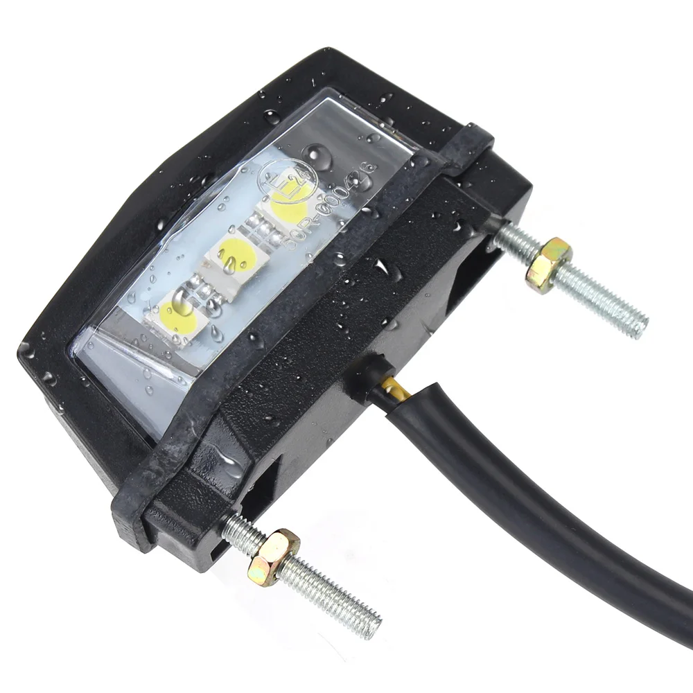Luz LED Universal de 12V para matrícula, luz trasera impermeable