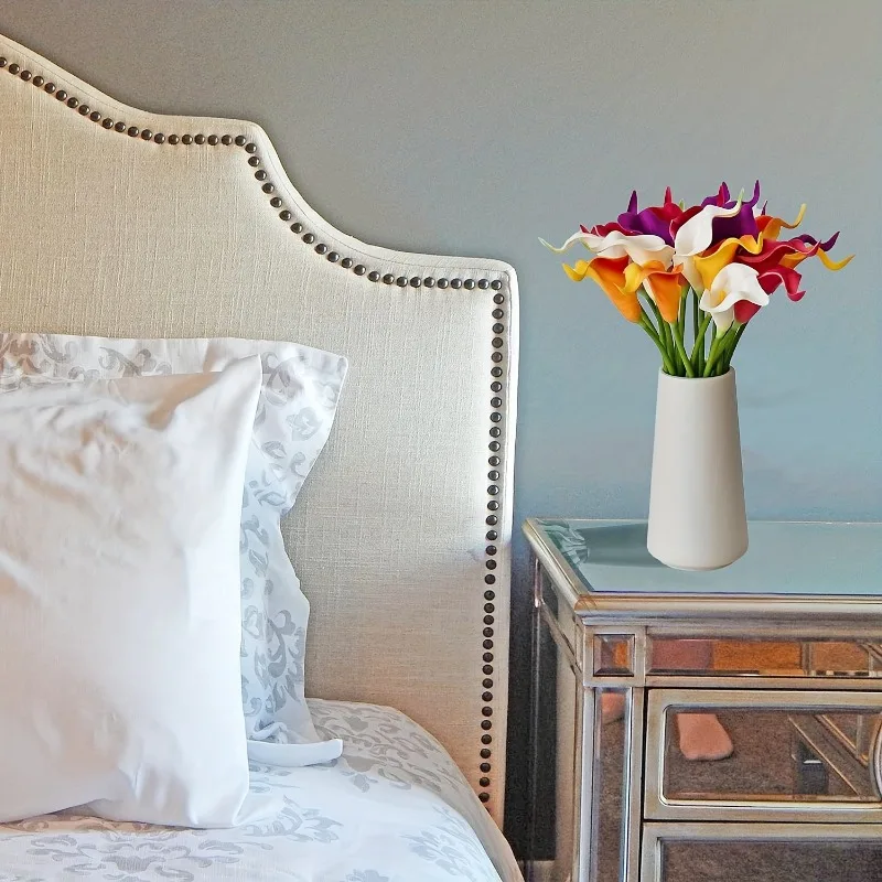 10Pcs Artificial Calla Lily Flowers Bouquet for DIY Wedding Birthday Party Decoration Home Room Garden Vase Ornament Supplies