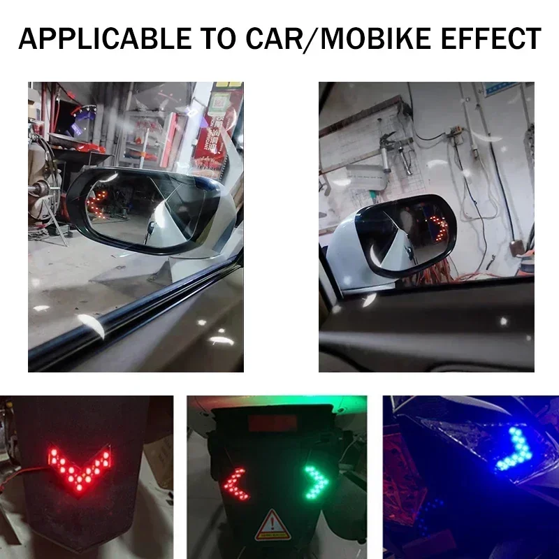2Pcs Car LED Lights Rear View Mirror Arrow Panel Light 12V 14SMD Car Rear View Mirror Indicator Turn Signal Lamp Car Accessories
