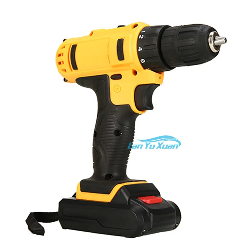 

Yellow lithium rechargeable household percussion drill tool set