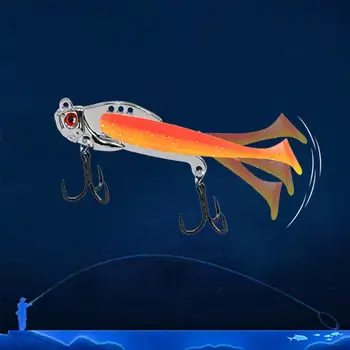 Metal VIB Fishing Lure 2-in-1 Fake Angling Baits Long Throwing Realistic 3D Eyes Fishing Baits For Catfish Bass Trout VIB Tackle 2