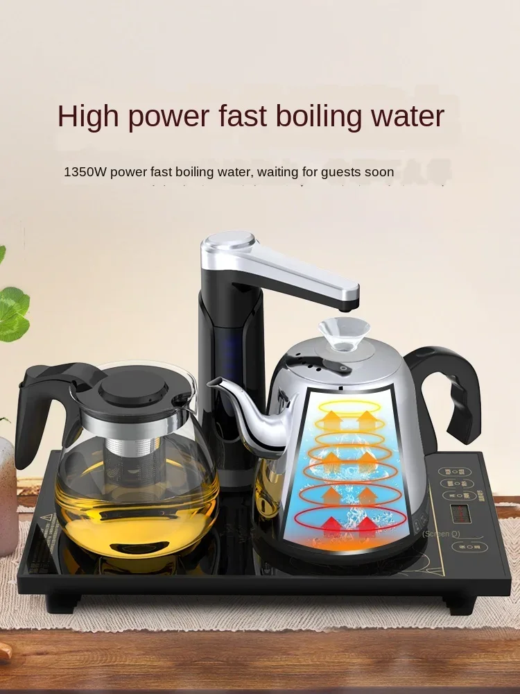 304 stainless steel automatic water supply electric kettle intelligent temperature regulating tea table integrated tea set panel 4