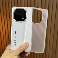 Matte Clear Hard Back Cover with Luggage Stripe Design for IQOO 13 (WHITE)
