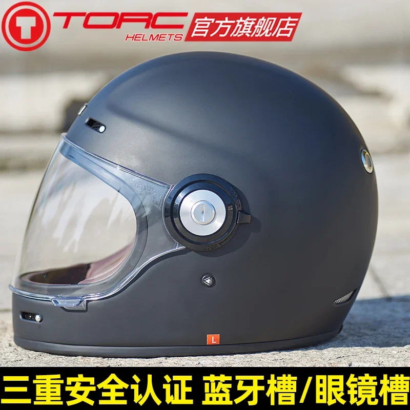 TORC 다양한 유리 섬유 오토바이 풀 페이스 헬멧, 할리 겨울 김서림 방지 오토바이, 경량 레트로 풀 헬멧