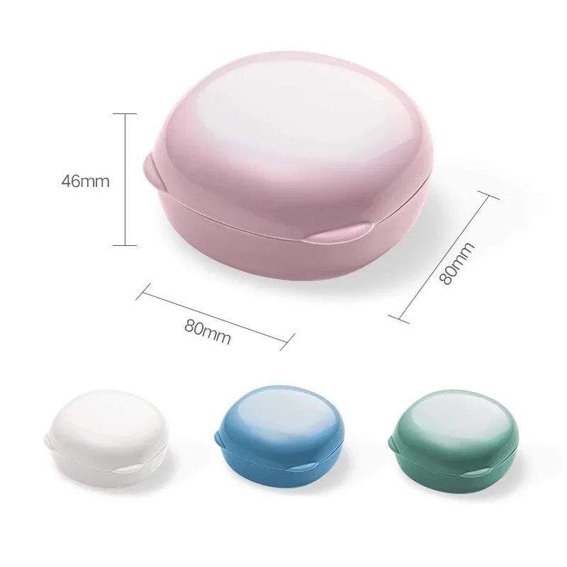 8cm Small Size Portable Soap Dishes Sealed Box Outdoor Travel Shower Waterproof Soap Holder Drain Container Bathroom Accessories