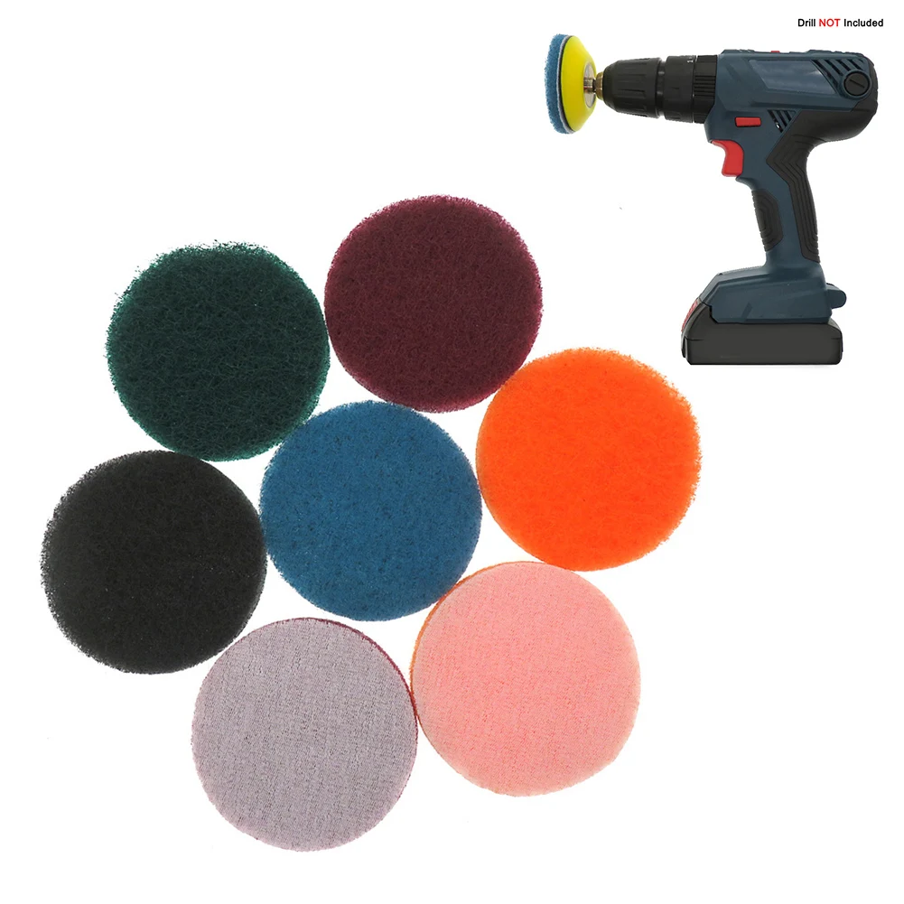 

3inch 75mm Industrial Scouring Pad Round Nonwoven Rust Removal Cloth Flexible For Kitchen Metal Polishing Cleaning