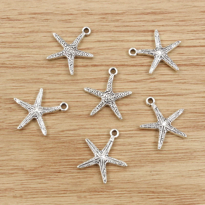 

10pcs 20x18mm Starfish Charms Antique Making Pendant fit,Vintage Antique Silver color,DIY Handmade Jewelry