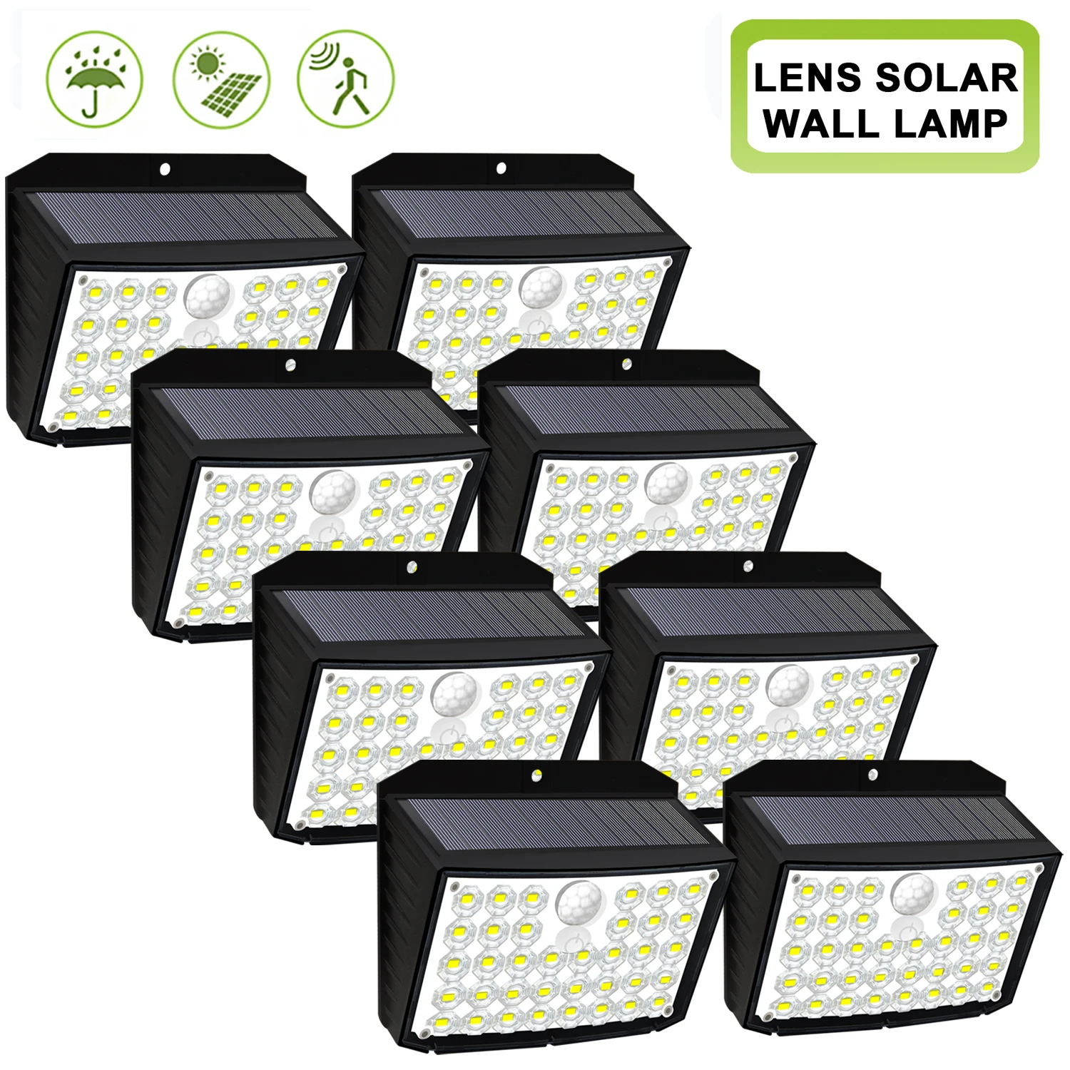 

Solar Motion Sensor Lights Outdoor Lens Solar Wall Lamp 36 LED 3 Modes Wireless Security Powered IP65 Waterproof Outside Garden