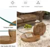Glass Coffee Table,Modern Round Tempered Glass Coffee Tables for Living Room,3-Tier Circle Wood Coffee Table with Cocktail Table 4