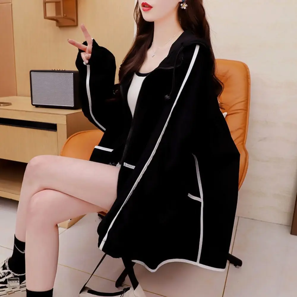 Polyester Women Sunscreen Hoodie Breathable Outdoor Sports UV Protection