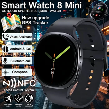 Nuovo Smartwatch GPS con Tracciamento, Orologio Intelligente per Uomo e Donna, Monitoraggio Frequenza Cardiaca, Chiamate Bluetooth, Impermeabile IP68, Bussola, Smartwatch 8 Mini