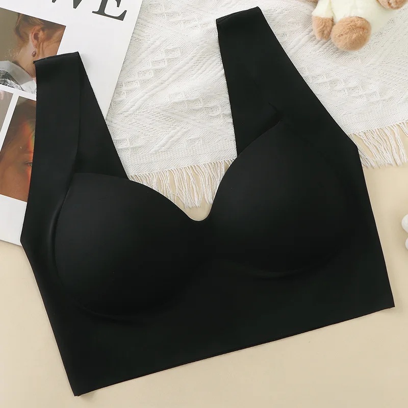 Reggiseno Senza Ferretto Donna | Senza Cuciture Imbottito Push Up | Scollo A V E Cinghie Regolabili - Foto 5