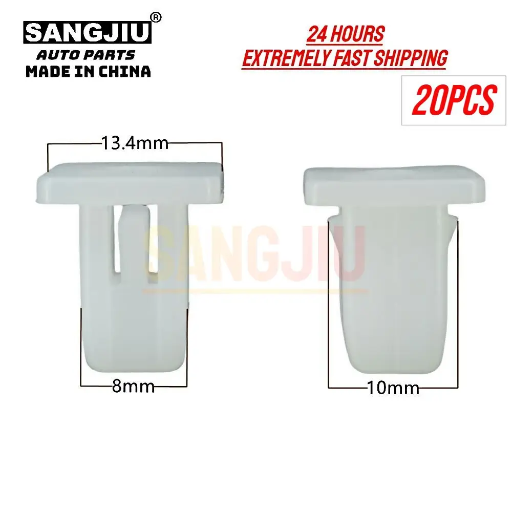 

20Pcs White Square Auto Fasteners Auto Bumper Rivet Retainer Clips Push Engine Cover Fender Car Door Trim Panel Clip