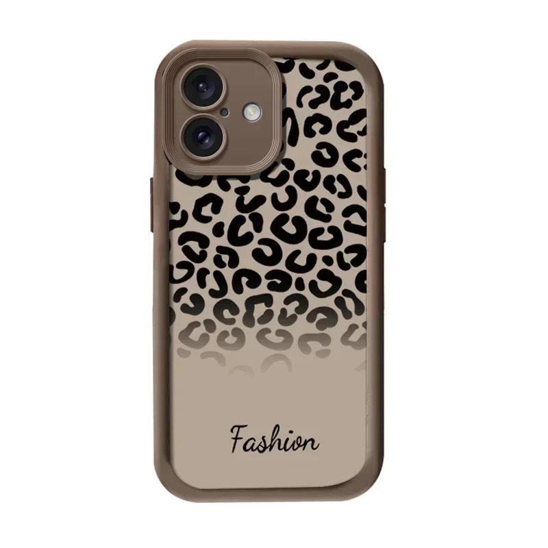 Leopard Print Wrist Chain Lanyard Phone Case with Soft TPU Cover