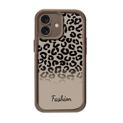 Leopard Print Wrist Chain Lanyard Phone Case with Soft TPU Cover - iPhone 13 (J22 - Coffee)