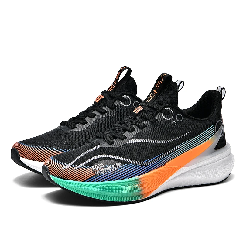 Placa de carbono maratona tênis de corrida masculino e feminino suporte estável ultra-leve pipoca sola confortável leve sapatos esportivos