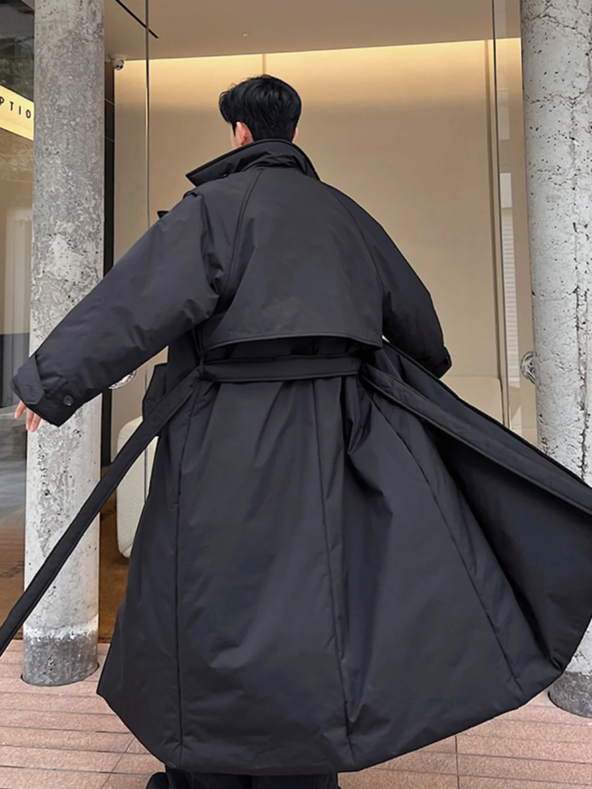 Men's Winter Faion Oversize Long Thiened Double Row Cotton Jaet Warm Outerwear Casual Loose Fit Youth ular Sle