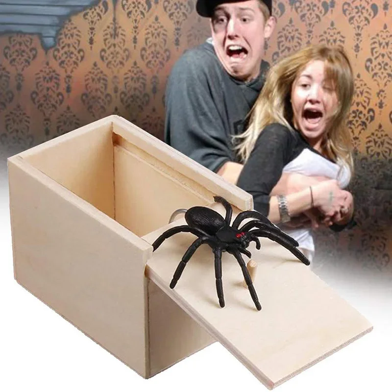 Funny Scare Wooden Box Prank toys Hidden In Interesting Trick Joke Props For Surprising