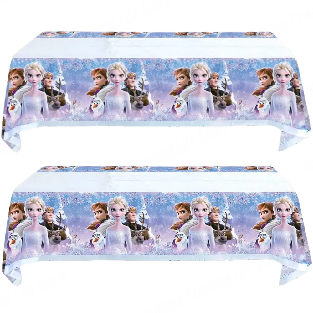 2PcsDisneyFrozenTableclothAnnaElsaPrincessDisposablePlastic