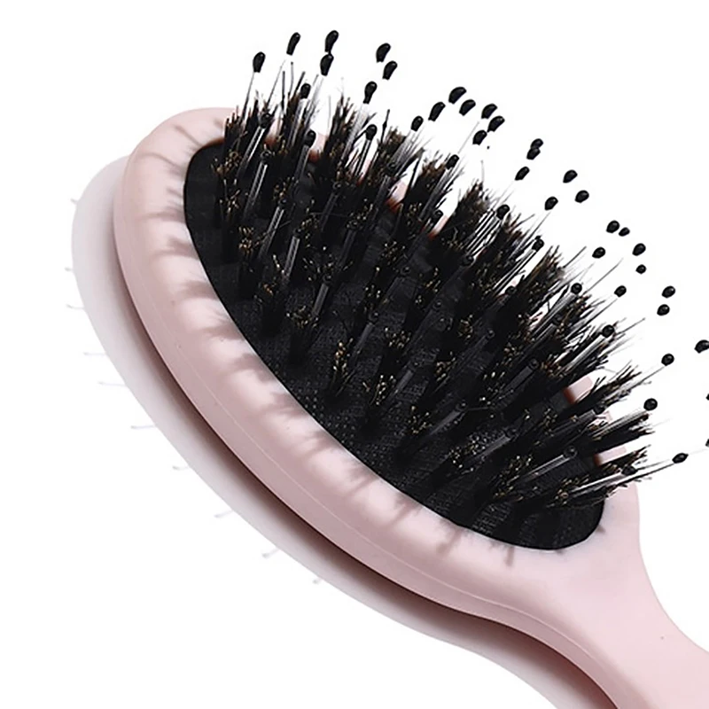 천연 멧돼지 강모 타원형 헤어 브러시, 머리 두피 마사지 빗, 휴대용 말머리 빗, 패션 스타일링 도구, 신제품