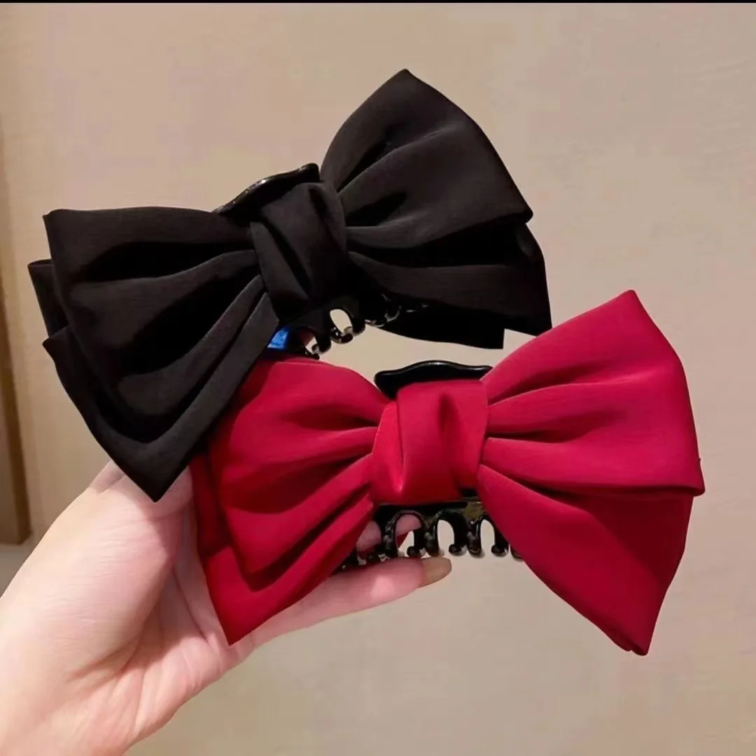 

Double-sided Bow Grab Back Of Head Pan Hair Headdress Senior Sense Large Shark Clip Hairpin The New Fashion Is Romantic