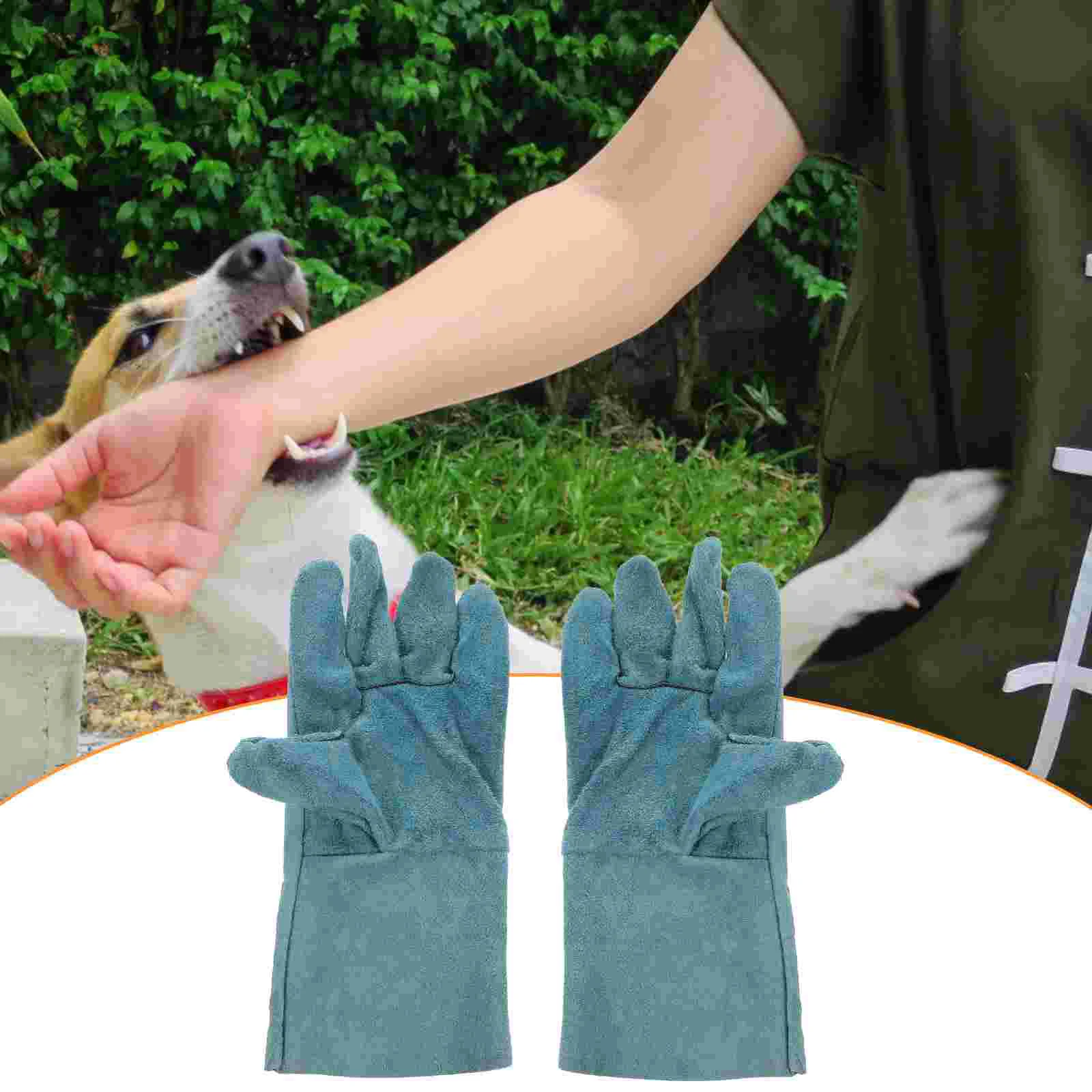 

1 Pair of Pet Anti-Bite Gloves Cowhide Thicken Protection Gloves Pet Animal Train Gloves