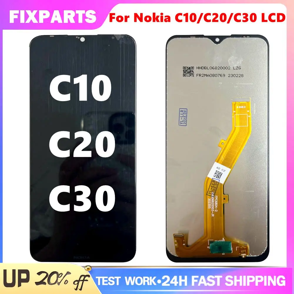 

For Nokia C10 TA-1342 LCD Display With Touch Screen Digitizer Assembly C20 LCD TA-1339 For Nokia C30 Display TA-1357 LCD Screen