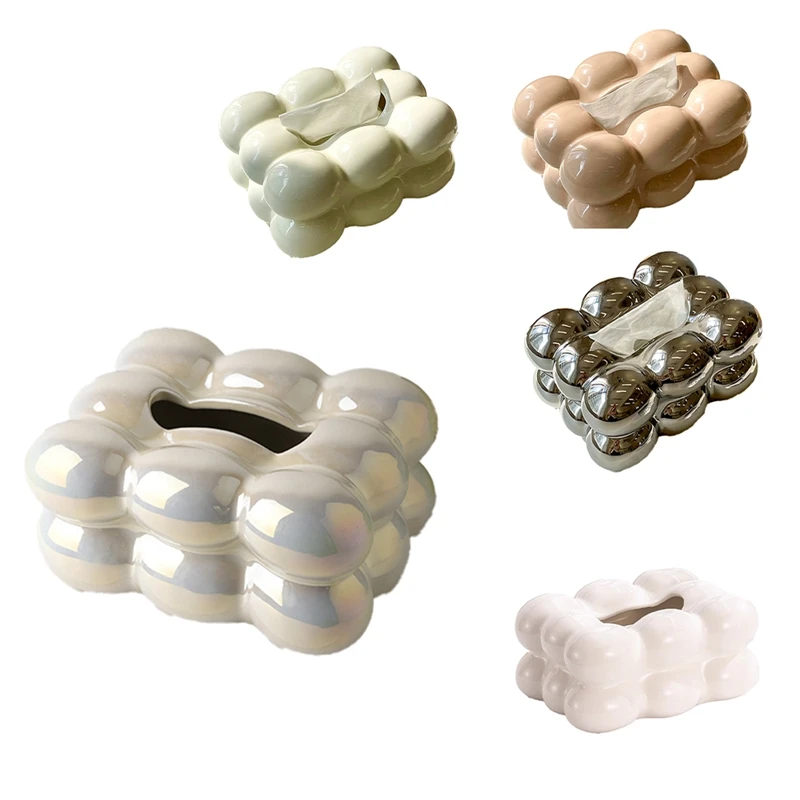 

Bubble Design Tissue Box Holder Paper Dispenser For Bathroom Dining Table Stylish Tissue Organizer Decorative Napkin