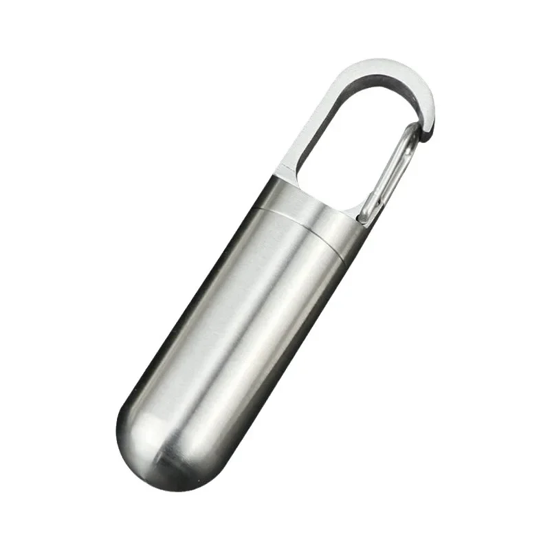 휴대용 미니 스테인리스 스틸 밀폐형 캡슐 방수 알약 상자 캠핑 응급 처치 펜던트 여행 야외 휴대용 알약 케이스 