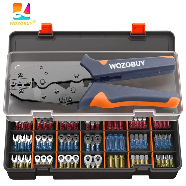 WOZOBUY Crimping Pliers Set Wire Crimper Crimping Tools Ratcheting SN-02C Insulation Terminals Electrical Clamp Min Tools 1