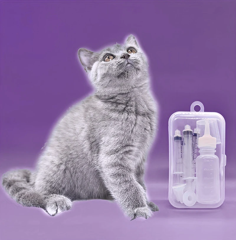 Pet Feeding Device Set Cat Dog Care Bottle Syringe Suit Newborn Kitten Feed Device with Feeding Bottle Puppy Medication Device 2