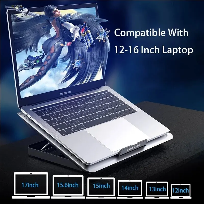 Laptop Fan Laptop Fan Stand Laptop Cooling Pad Laptop Stand ICE COOREL Notebook Radiator 2 USB Ports 11-19 Inch for Gaming