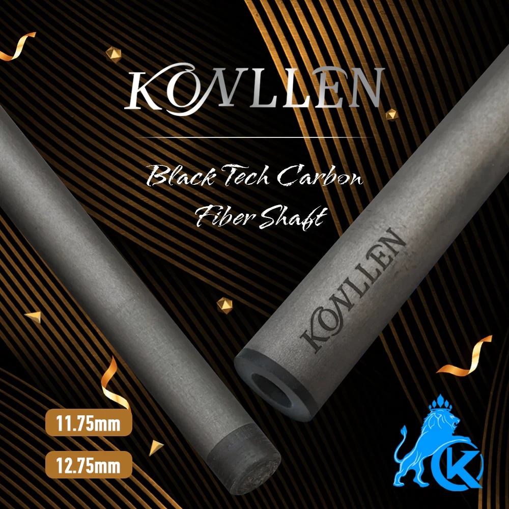 KONLLEN 탄소 섬유 샤프트, 낮은 편향 당구 큐 스틱 샤프트, 팁 3/8x8 방사형 핀 조인트 기술, 11.75mm, 12.75mm