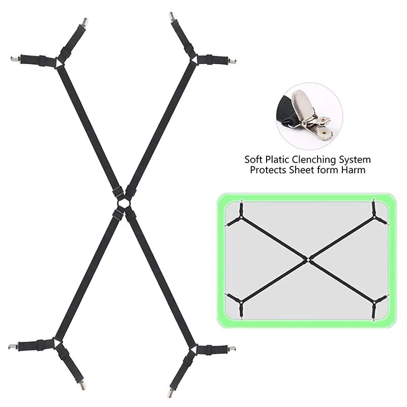 

8 Clips Non-Slip Bed Sheet Holder Adjustable Elastic Fasteners Cover Blankets Grippers Fixing Fixed Holders Mattress Clips