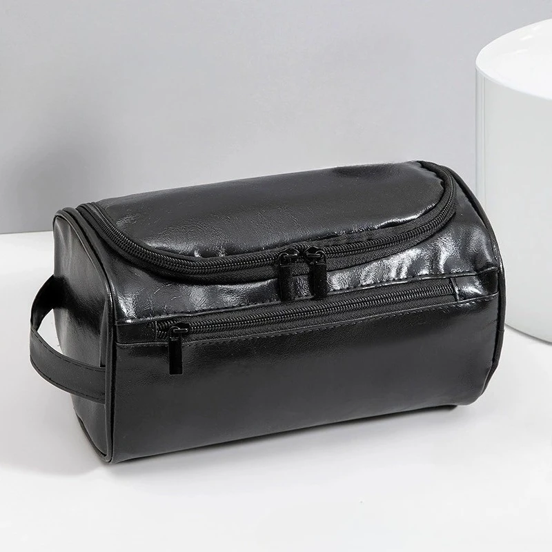 Elegant Leather Toiletry and Cosmetic Travel Bag