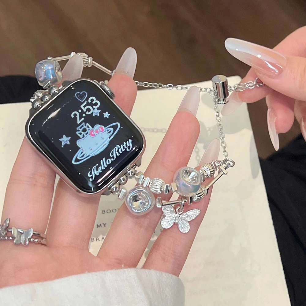 Elegant Crystal Butterfly Strap for Women's Smartwatch Bracelet