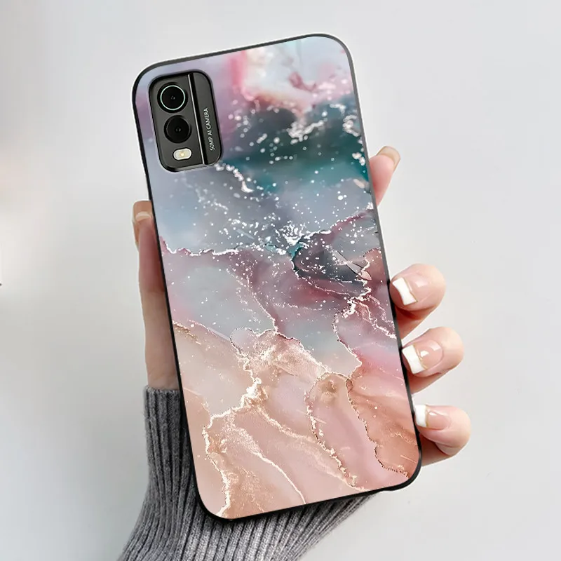 Astronaut Pattern Shockproof Black Jelly Case with Soft Bumper Cover