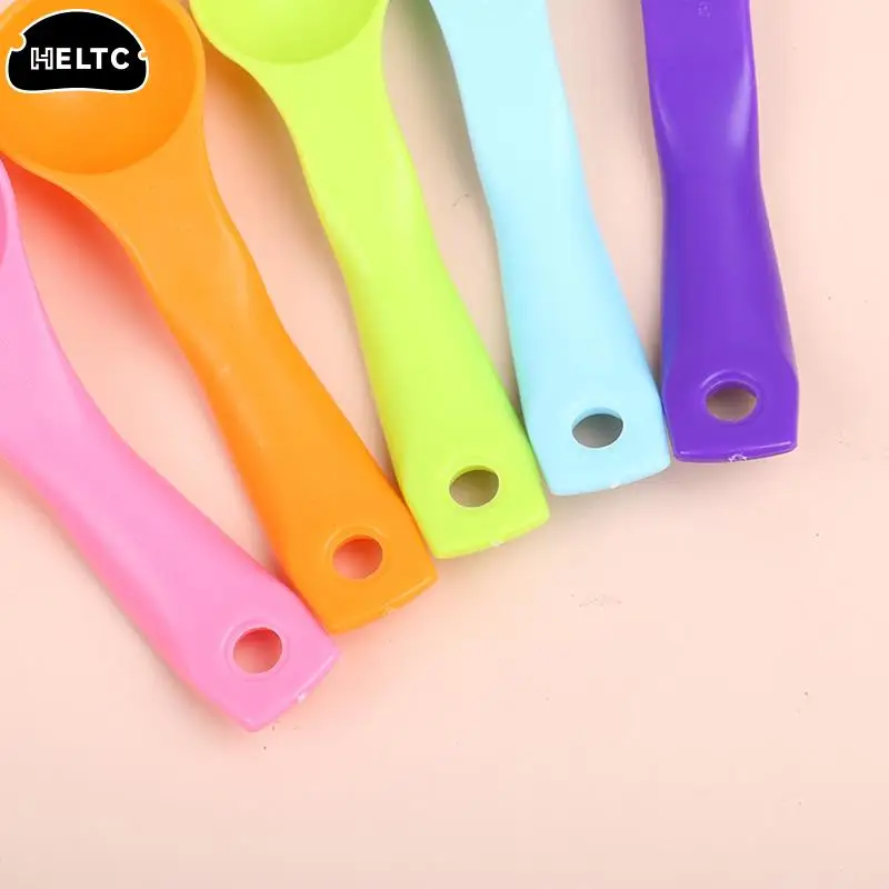 1/5PC Home Measuring Spoon Set Double Scale Measuring Spoon Ml/g Cake Baking Flour Cups Pink Plastic