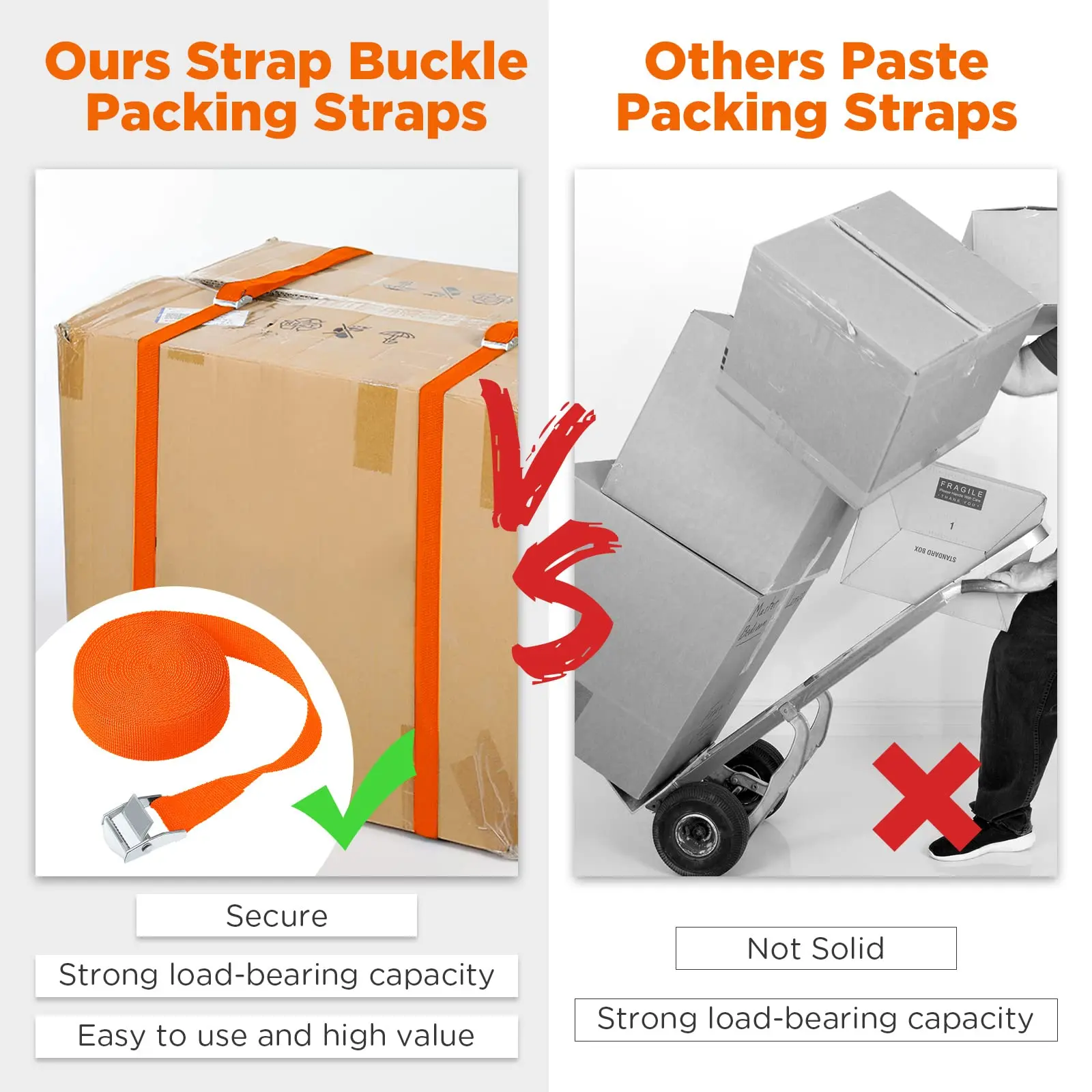 Tie Down Straps Adjustable Lashing Straps Ratchet Heavy Duty Ratchet Tie Down Cargo with Cam Buckle