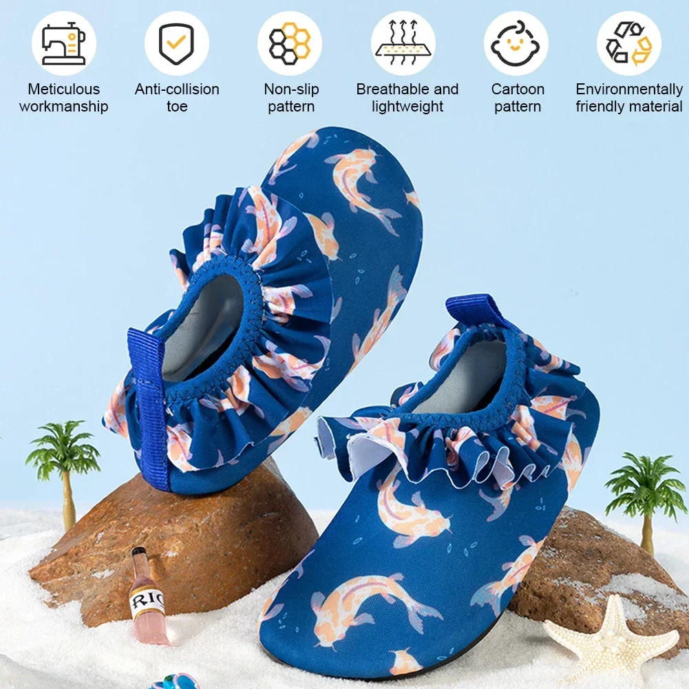 Beach Shoes Children Print Waterproof Sports Sneakers Swimming Aqua Barefoot Shoes Indoor Kids Outdoor Slippers