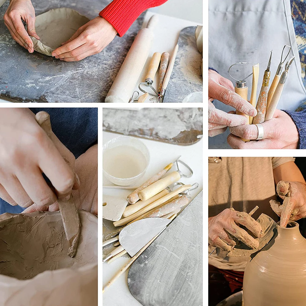 Pottery Sculpting Tools Set Ceramic Detail Texture Shaping Blade Clay Modeling Stainless Steel Tool Kit Carving Hole Punch