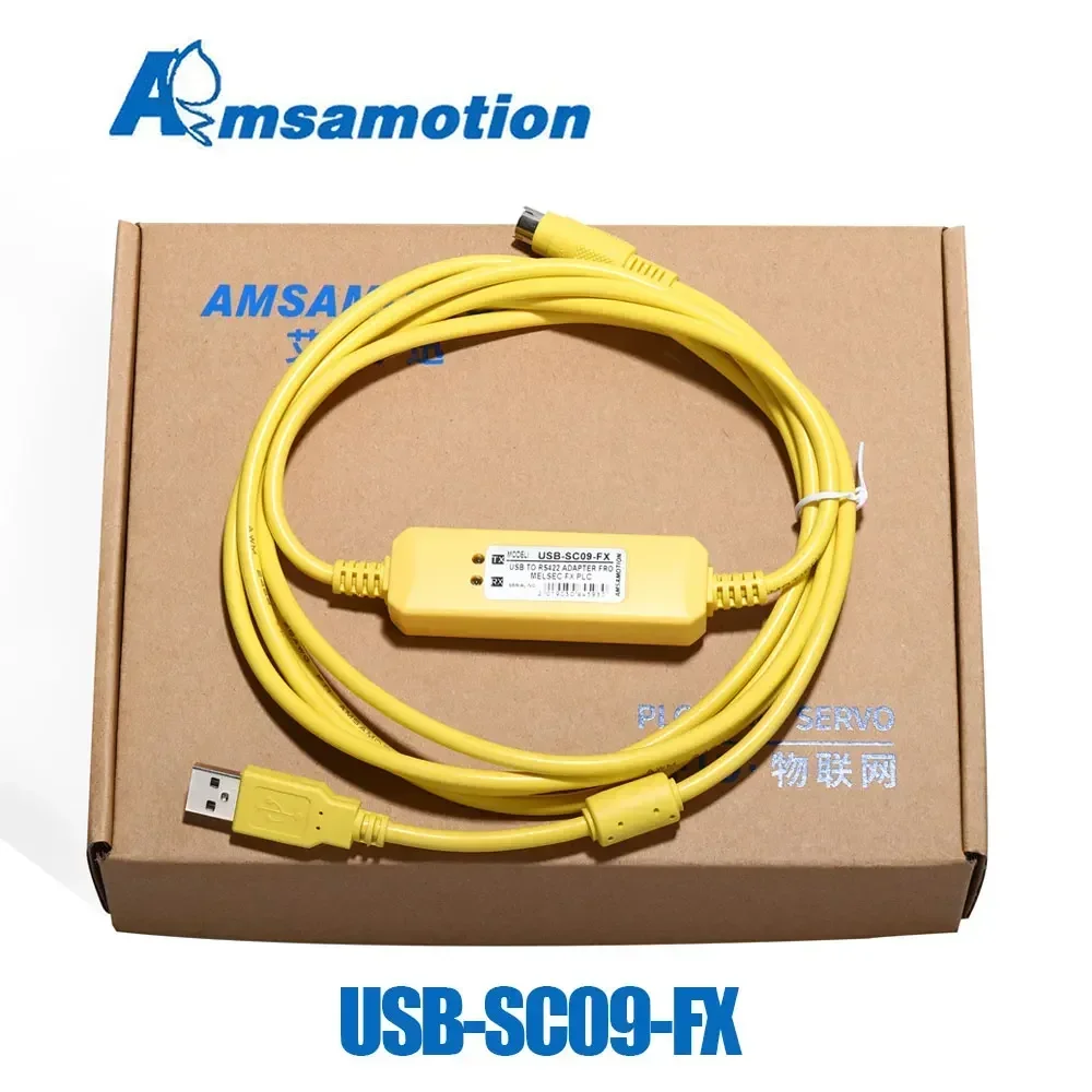 Amsamotion-cabo de Programação para Mitsubishi Plc Compatível com Fx-usb-aw Fx2n Fx1n Fx0n Fx0s Fx1s Fx3u Usb-sc09-fx