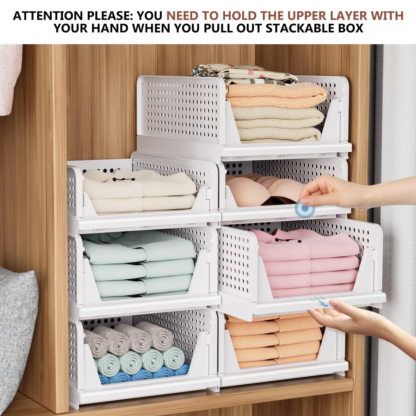 Multi-Color Clothing Storage Drawers Closet Storage Shelf Layered Partition  Wardrobe Storage Box Plastic Drawer