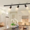 LED Track Light GU10 Ceiling Spot Light Fixture for Living Room Shop Kitchen Spotlight Track Lighting Rail Ceiling Lamp Sets 6