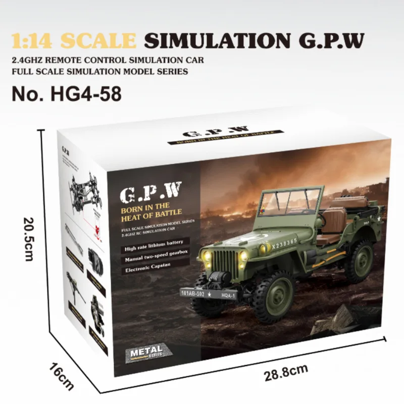 Hg Hg4-58 1/14 Full Scale 4wd Rc Car Climbing Electric